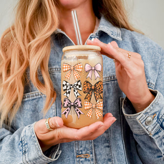 Tea time coquette container
Autumn aesthetic drink set
Girly fall coffee tumbler
Best friend bow glass gift