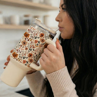 cute fall floral tumbler for women
autumn flower cup with handle and straw
neutral floral pumpkin spice tumbler
fall wildflower aesthetic tumbler
cozy floral iced coffee cup
large autumn floral travel mug
fall botanical tumbler aesthetic
neutral cottagecore tumbler cup
warm floral autumn drinkware
trendy floral fall coffee tumbler