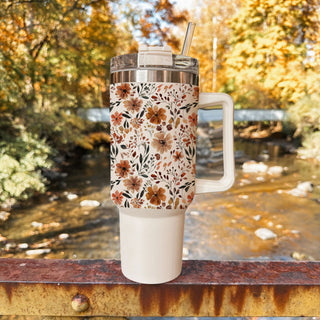 neutral boho flower tumbler
cute cozy floral cup
pumpkin spice season floral tumbler
autumn floral cup for women
stylish floral fall hydration cup
cozy floral tumbler for work
cute beige flower tumbler
fall aesthetic water tumbler
neutral floral tumbler with straw
autumn flower coffee aesthetic