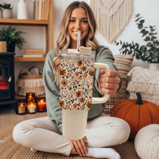 cute fall drinkware aesthetic
minimal floral leaf tumbler
neutral earthy toned tumbler
cute warm autumn tumbler
boho floral coffee tumbler aesthetic
fall flowers insulated travel cup
cute floral tumbler for pumpkin spice lovers
neutral cozy coffee cup
autumn floral tumbler for teachers