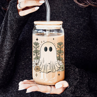 Garden ghost pattern tumbler
Floral halloween design cup
Cottage ghost illustration
Mushroom witch aesthetic glass