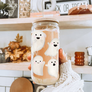 playful ghost tumbler
ghost themed glass set
halloween coffee vessel
quality halloween glass
luxury ghost drinkware