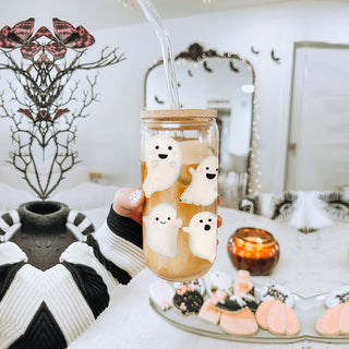 spooky season drink station
ghost themed beverage set
halloween coffee setup
fall coffee bar essentials