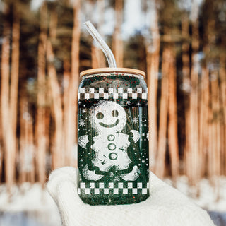 Christmas gifts under $20 retro gingerbread glass tumbler 17oz - Holiday coffee cup bamboo lid glass straw
Unique Christmas gifts vintage gingerbread glass cup 17oz - Retro holiday drinkware bamboo lid straw