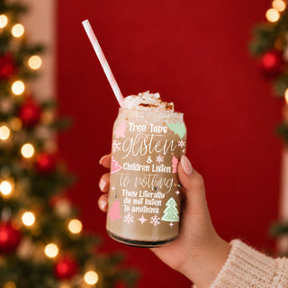Christmas iced latte cup
holiday cold brew glass tumbler
cute Christmas coffee cup for women
Christmas coffee lover gift for mom