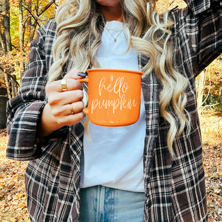 hello pumpkin mug for october and november mornings
hello pumpkin drinkware in seasonal gift box
hello pumpkin mug with warm golden fall tones