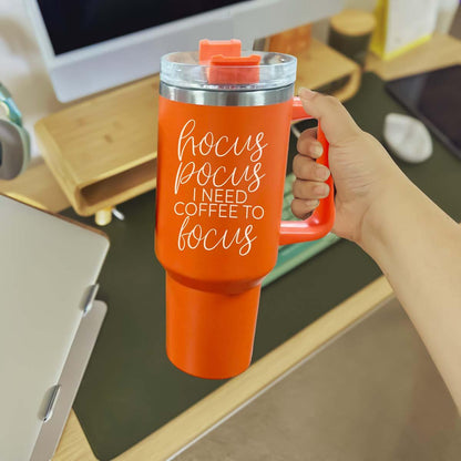 Orange tumblers for Halloween that are large, 40 oz halloween coffee mugs for car