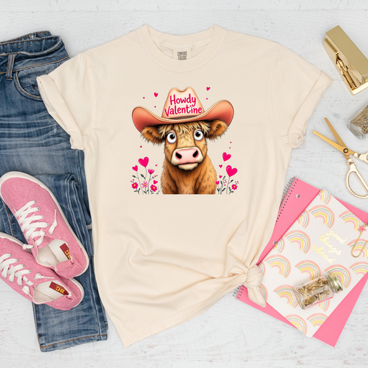 Howdy Valentine Cow Tee