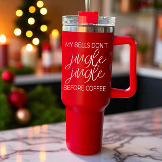 Funny Christmas gift tumbler 40oz - my bells dont jingle jingle before coffee red
Christmas gag gift tumbler red
Humorous Christmas tumbler red coffee
Christmas joke tumbler 40oz red
Sassy Christmas tumbler red