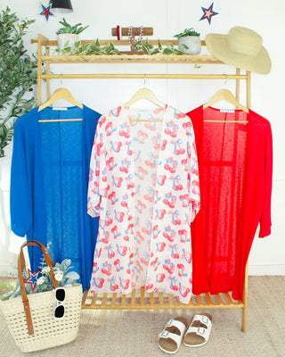 IN STOCK Ellie Cover-Up Kimono - Blue