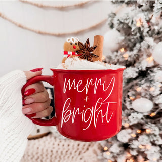 Cute Merry and Bright ceramic coffee cup
Red ceramic mug with white Christmas lettering
Green ceramic mug with white Christmas lettering
Christmas cup with Merry + Bright typography
Festive typography Christmas mug
Holiday coffee mug with cheerful phrase
Merry Bright Christmas ceramic mug
Classic Christmas mug in red or green