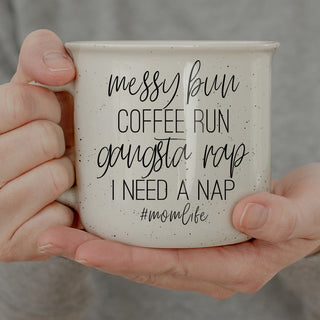 messy bun mom coffee mug
mom life ceramic coffee cup
