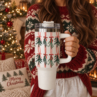 cozy vintage holiday tumbler
Christmas cottage style travel cup
farmhouse inspired ribbon tumbler
classic holiday beverage tumbler
timeless Christmas travel drinkware
nostalgic evergreen holiday cup
elegant vintage inspired Christmas tumbler
pink and evergreen Christmas drinkware
blush and red holiday tumbler
soft pink Christmas travel cup
red ribbon and pine Christmas tumbler
green evergreen pink ribbon holiday cup
feminine red green Christmas drinkware
cream red green Christmas tumbler
pink accents Xmas