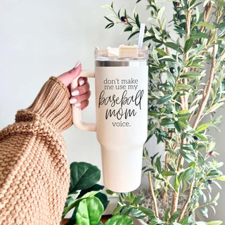 baseball mom humor gifts
baseball mom voice quote
double handle water bottle 40oz
baseball mom drinkware