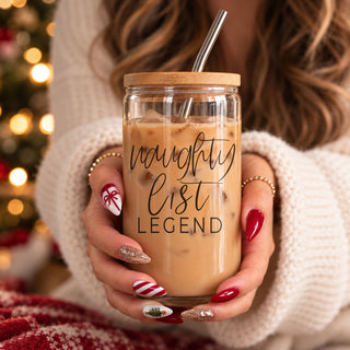Christmas bamboo lid glass cup
reusable Christmas glass tumbler
Christmas cold brew cup with lid
holiday latte glass tumbler