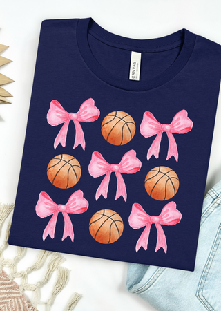 Basketball & Bows Bella Canvas T-Shirt