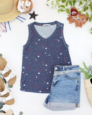 IN STOCK Noelle Tank - Navy Liberty Stars