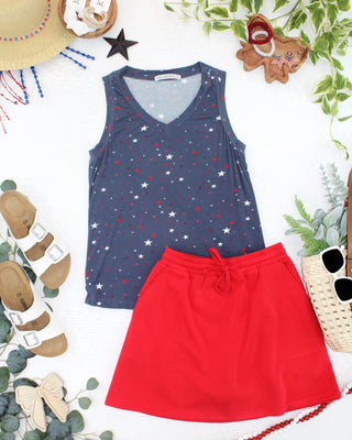 IN STOCK Noelle Tank - Navy Liberty Stars