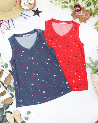 IN STOCK Noelle Tank - Navy Liberty Stars