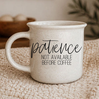 coffee lover ceramic gift
premium coffee drinkware
morning person gift mug
coffee humor statement cup
patience coffee mug USA
morning humor coffee cup