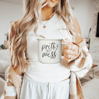 hot mess humor mug
pretty chaos coffee cup