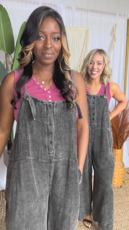 We're Jammin' Mineral Washed Overalls