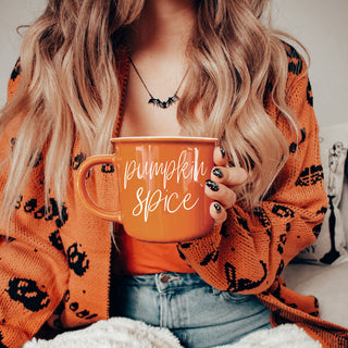 pumpkin spice coffee mug for fall
pumpkin spice latte mug in orange
pumpkin spice autumn coffee cup
pumpkin spice mug for pumpkin lovers