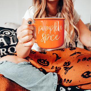 pumpkin spice mug for best friend autumn gift
pumpkin spice mug in seasonal gift box
pumpkin spice latte cup on fall tiered tray
pumpkin spice mug for farmhouse fall decor