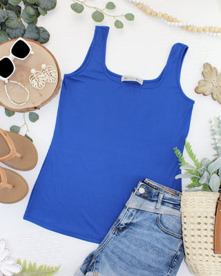 IN STOCK Rachel Ribbed Tank - Royal Blue FINAL SALE