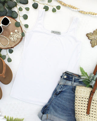IN STOCK Rachel Ribbed Tank - White FINAL SALE