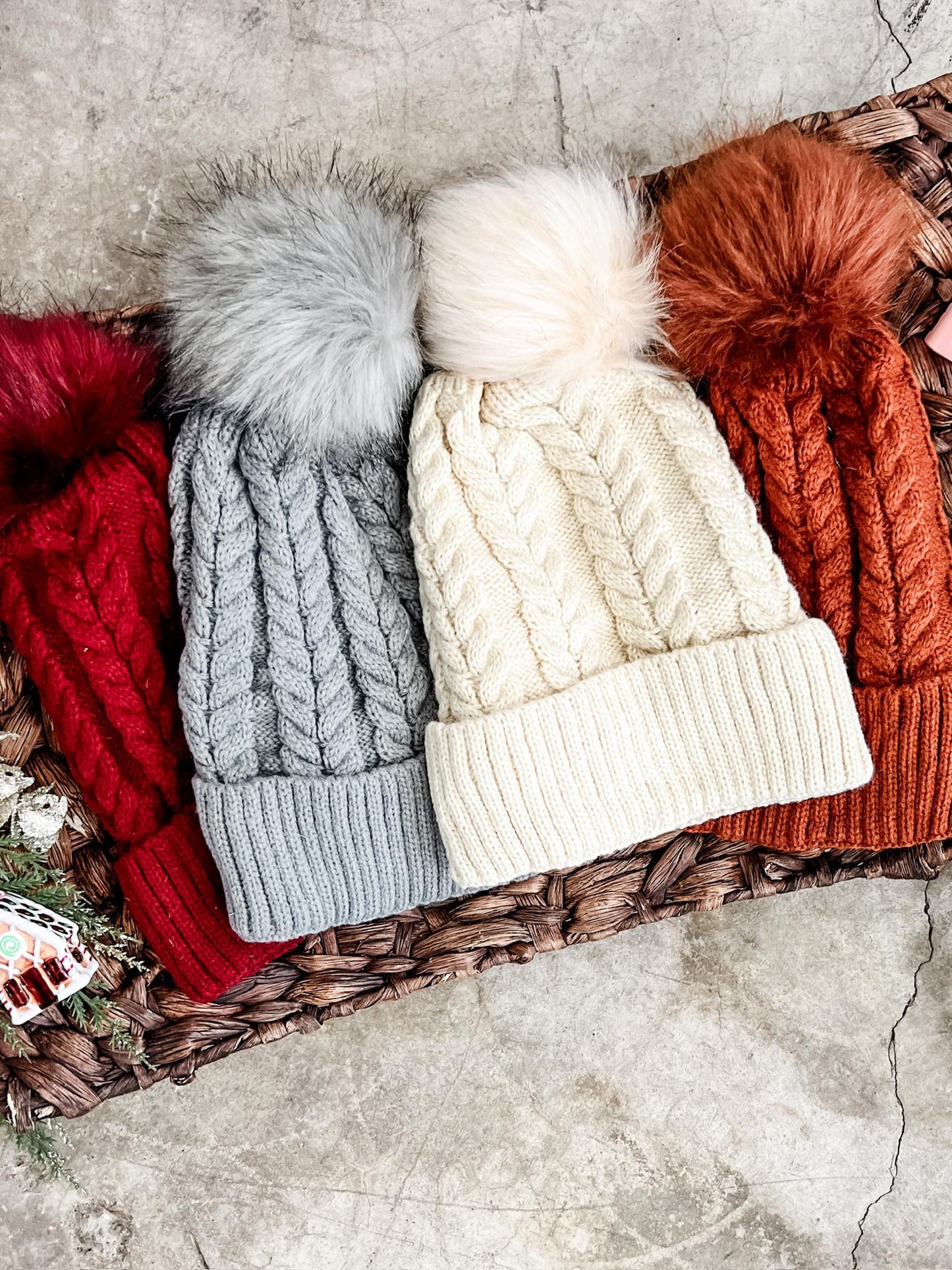 Bella Braid Beanie - Rust | Women's Knit Hat FINAL SALE