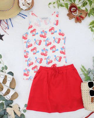 IN STOCK Romy Tank - Patriotic Cherries
