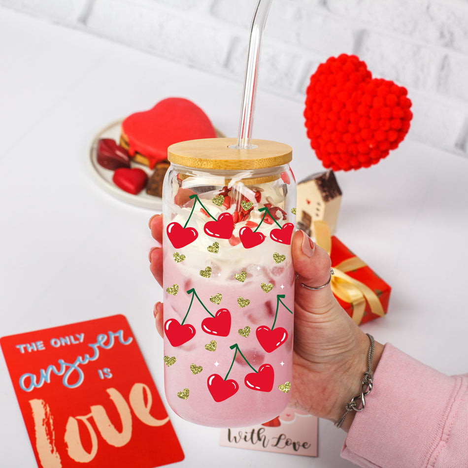 Empowering 20oz glass cups with bamboo lid and glass straw, featuring Self Love Club and women supporting women design.
Inspirational gifts for women with 20oz glass cups, Self Love Club, and gold glitter hearts.
Self love gifts for women featuring 20oz glass cups with bamboo lid and glass straw for a modern touch.