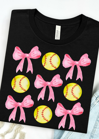 Softball & Bows Bella Canvas T-Shirt
