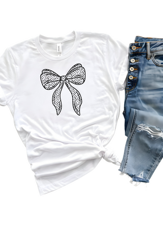Polka Dot Bow Bella Canvas T-Shirt