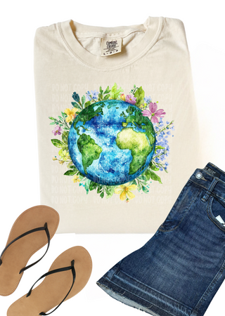 Earth Day Florals Comfort Colors T-Shirt