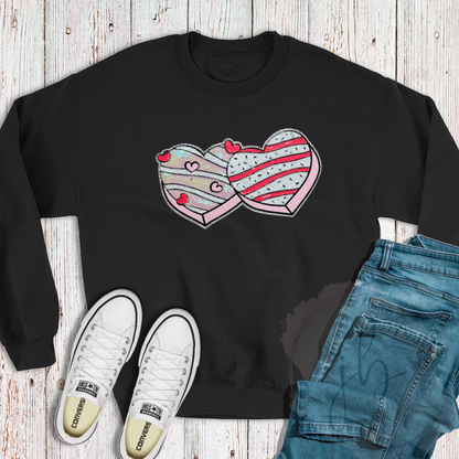 PREORDER: Sequin Double Heart Snack Cakes Patch SWEATSHIRT