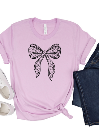 Polka Dot Bow Bella Canvas T-Shirt