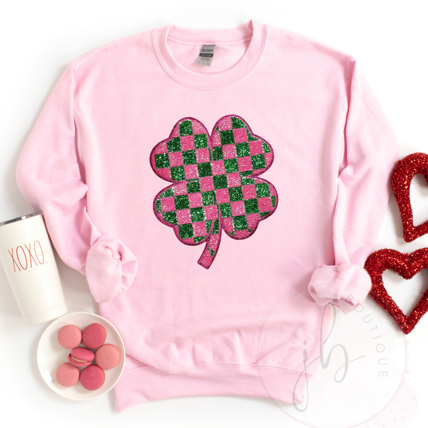 PREORDER: Checkered Shamrock Sequin Patch SWEATSHIRT