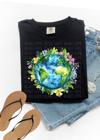 Earth Day Florals Comfort Colors T-Shirt