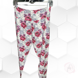 Pink Floral Skulls Pocket Leggings
