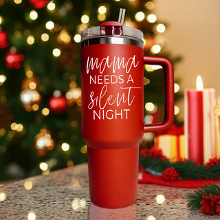 Funny christmas tumbler
Green tumbler with straw
Green tumbler cup
Christmas shopping mom tumbler 40oz - mama needs a silent night gift