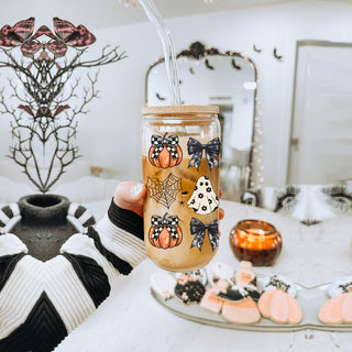 luxury halloween drinkware
high end fall glass set
quality halloween tumbler
handcrafted spooky glass