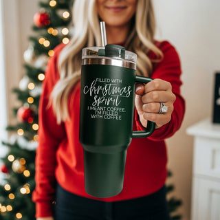 Red Stanley 40 oz tumbler for sale
Large 40oz Christmas tumbler with handle red green funny
Christmas holiday drinkware 40oz with lid straw 
Red and green stainless steel Christmas tumbler 40oz 
Holiday gift tumbler with handle 
Christmas tumbler with funny coffee quote 