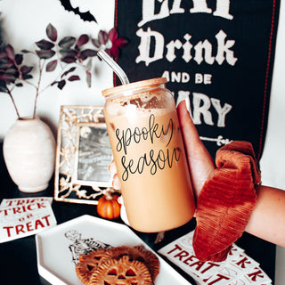 Spooky season gift glass drinking set
Spooky season sustainable drinkware set
Halloween Libbey Glasses Modern