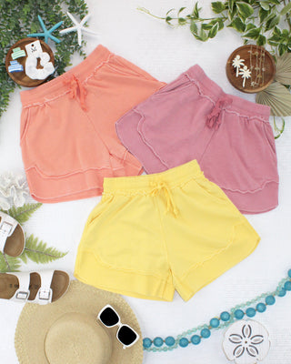 IN STOCK French Terry Stevie Shorts - Spring Peach