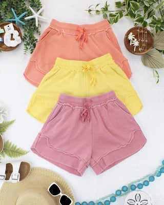IN STOCK French Terry Stevie Shorts - Spring Peach
