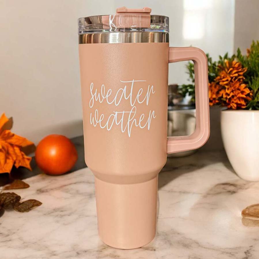 Sweater Weather Tumbler Sweater WEather mug b&m