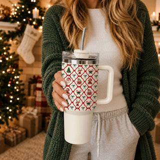 Santa and gingerbread holiday print
reindeer and candy cane Christmas pattern
Christmas tree and bow holiday pattern
holiday tumbler with Santa houses and trees
Christmas cup with mixed festive icons
Christmas coffee cup with traditional design
holiday water cup with Christmas pattern
festive beverage tumbler for winter
Christmas morning coffee tumbler
holiday morning drinkware
Christmas decorating tumbler
gift wrapping Christmas tumbler
Christmas baking tumbler
Christmas cookie baking tumbler
holiday shopp