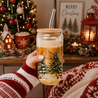 Christmas gifts for coffee lovers glass tumbler 17oz - Winter tree holiday drinkware bamboo lid glass straw
Holiday coffee gifts glass cup 17oz - Christmas tree winter wonderland kitchen accessories bamboo lid straw
Christmas kitchen gifts glass cup 17oz - Winter wonderland tumbler bamboo lid glass straw - Holiday tree design